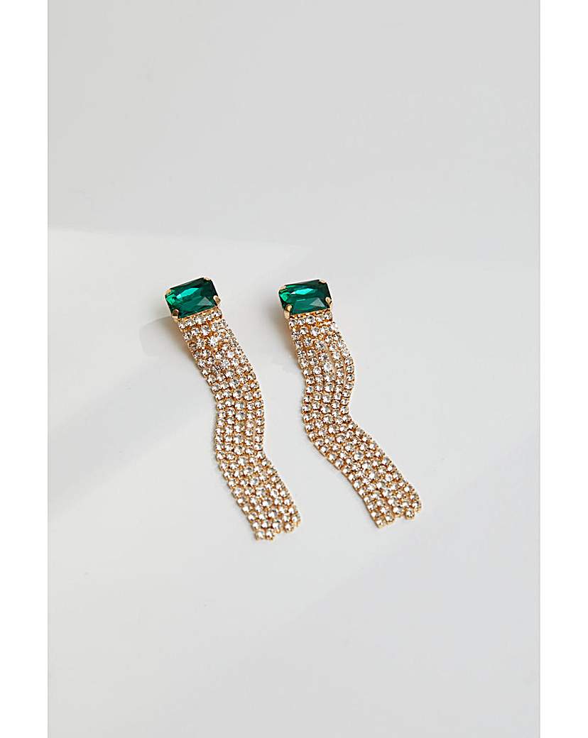 Jon Richard Crystal Stone Clip Earrings