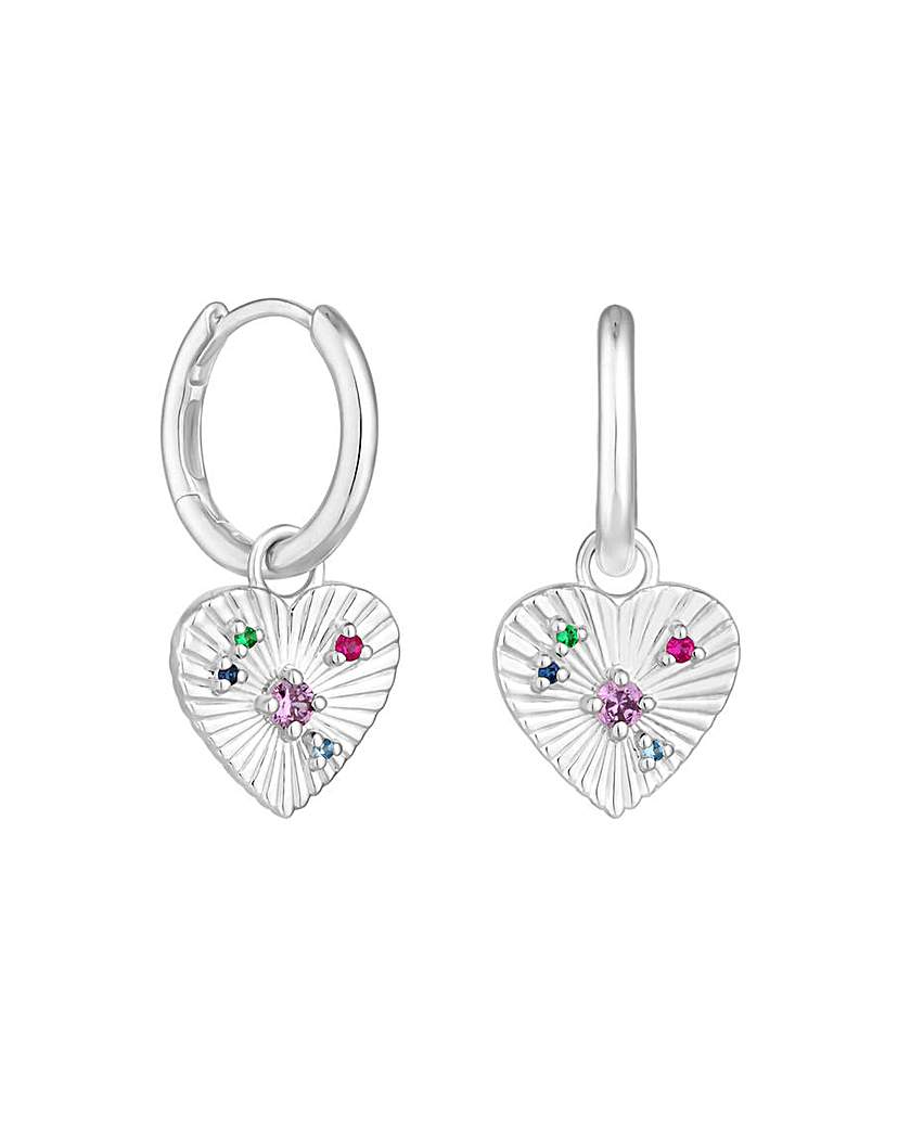 Simply Silver Heart Huggie Earrings