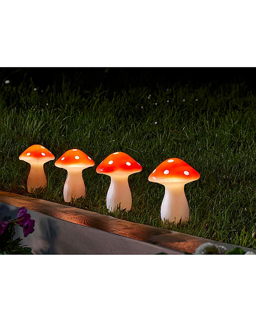 4 Mushroom Stake Lights