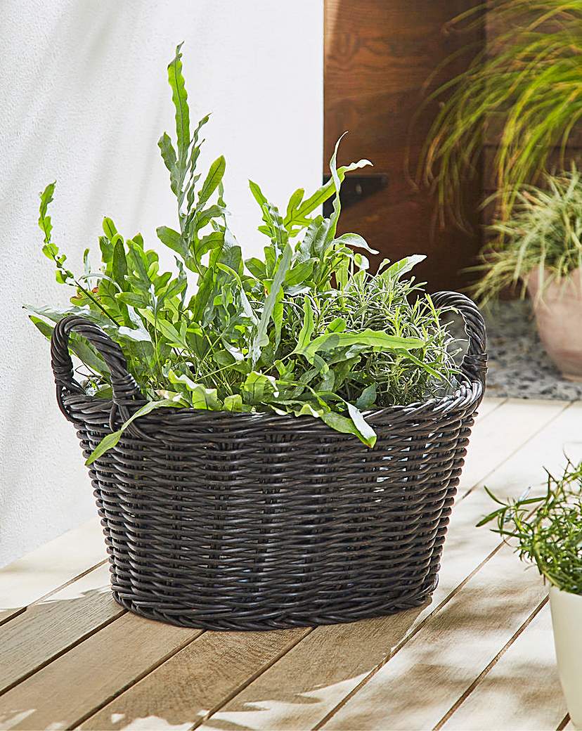 Ivyline Polyrattan Lined Basket Large