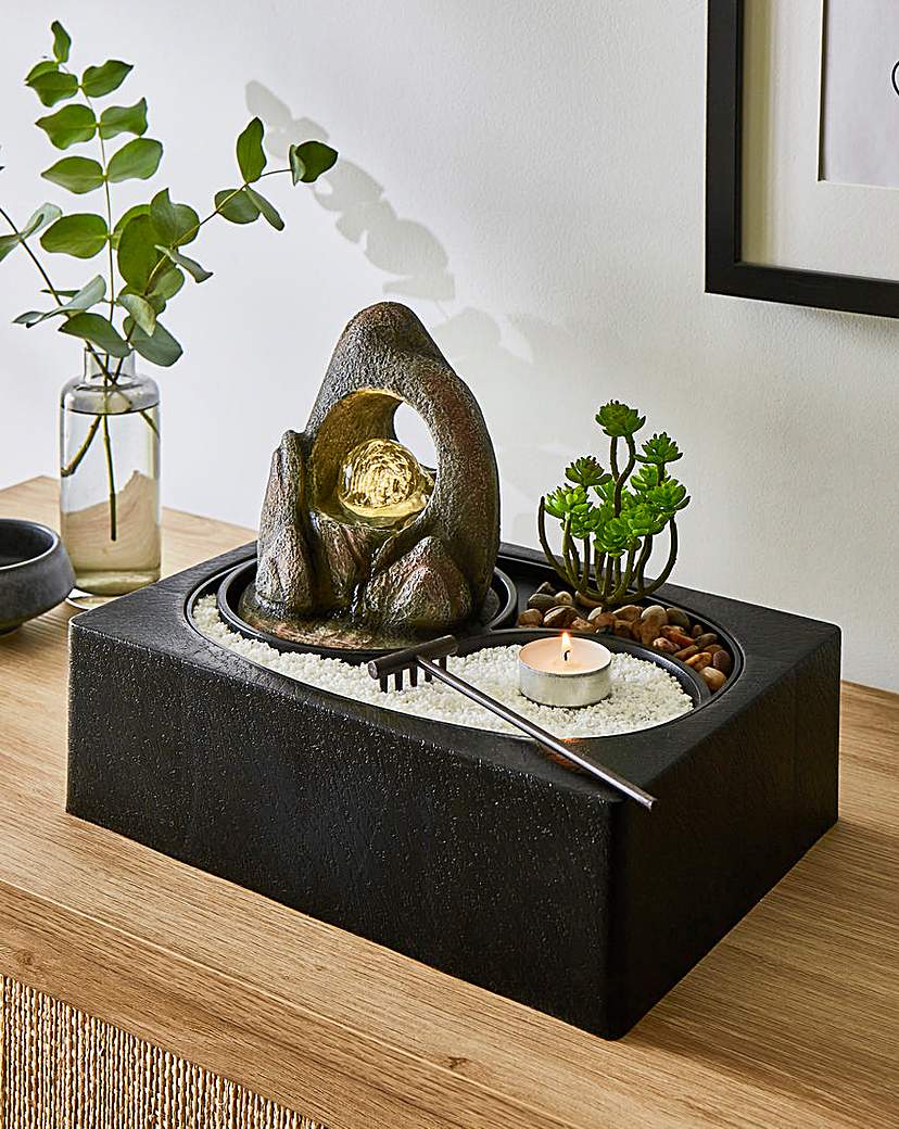 New In - Zen Garden Water Fountain with LED Ball