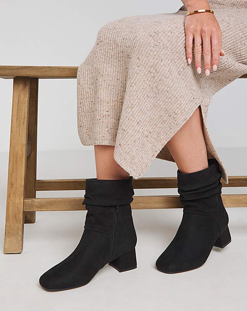 Heeled Slouch Boots Wide E Fit