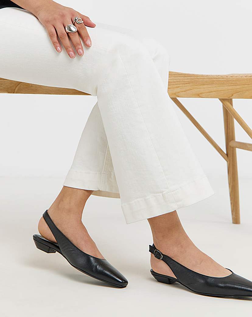 Square Toe Slingbacks Ex Wide