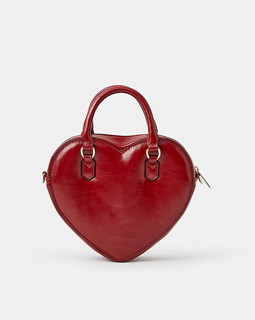 Accessorize Patent Heart Crossbody Bag