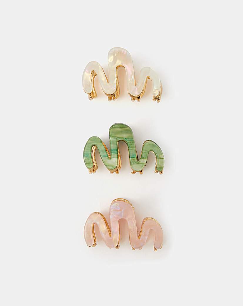 Accessorize Mini Resin Wiggle Claw Clips