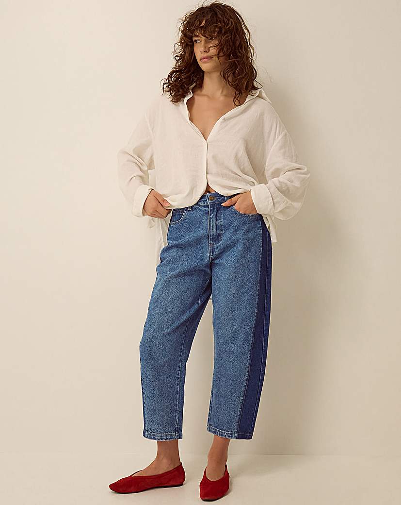 Monsoon Natalie Contrast Barrel Jeans