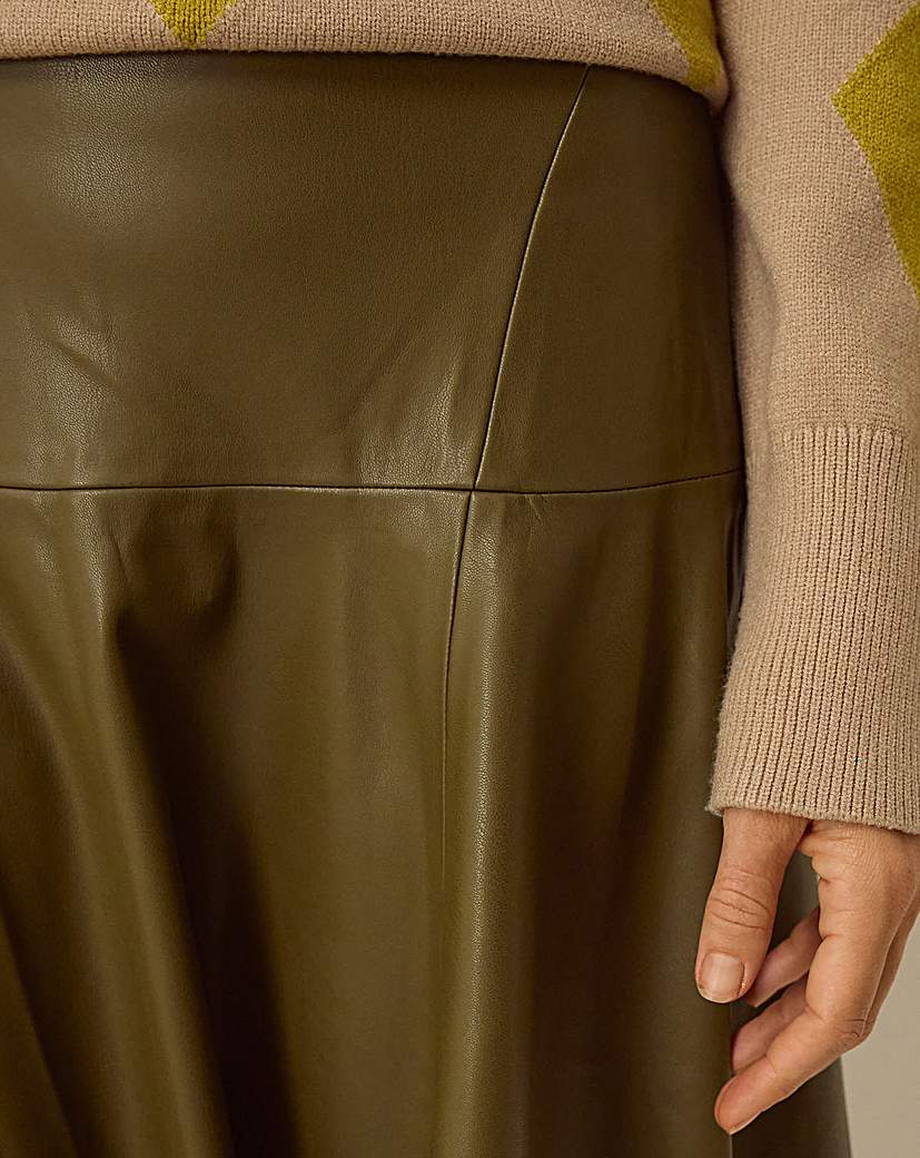 Monsoon Dianne Faux Leather Midi Skirt