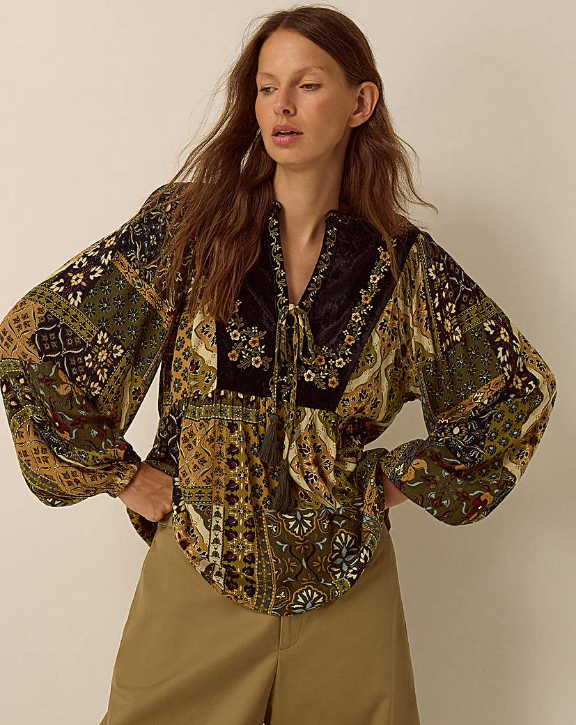 Monsoon Laoise Floral Patchwork Top