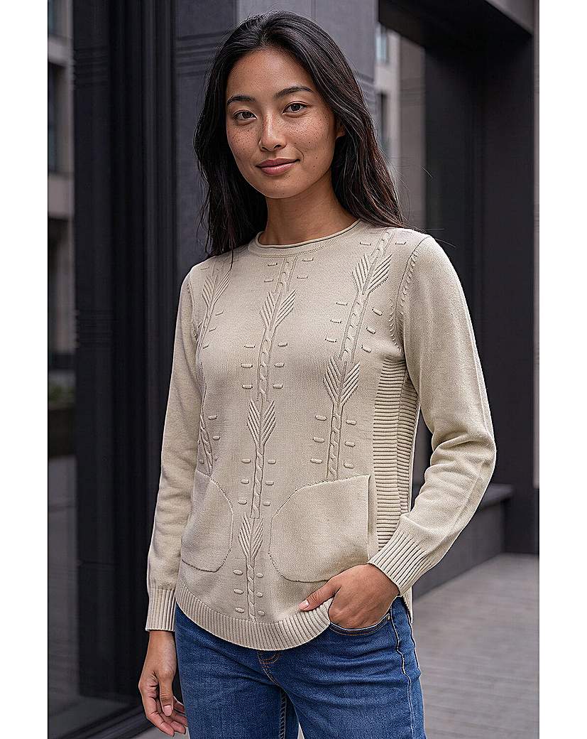 Roman Petite Cable Knit Pocket Jumper