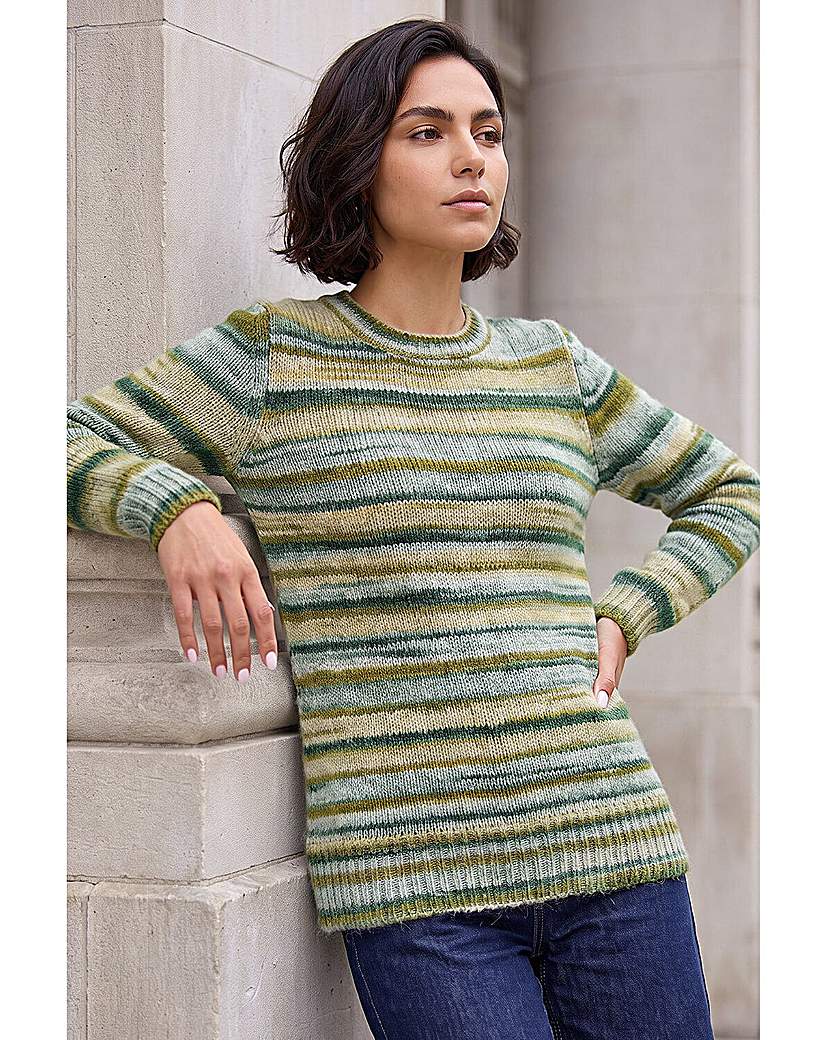 Roman Wool Blend Striped Stretch Jumper