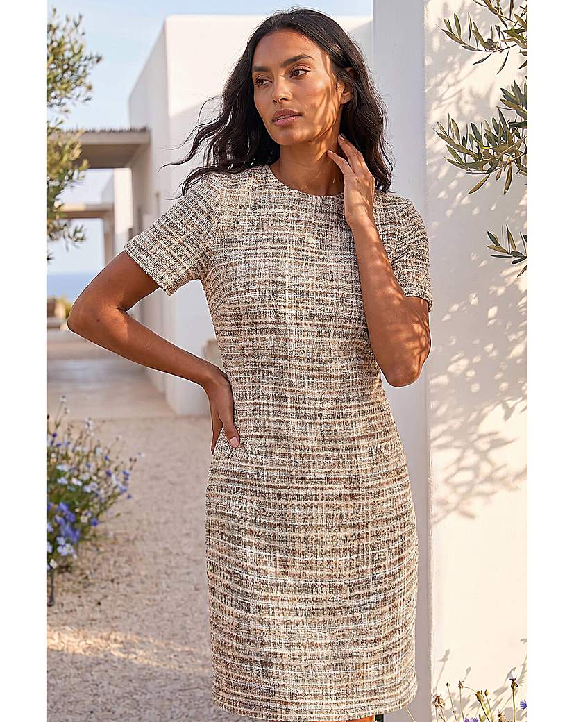 Roman Textured Pocket Shift Dress