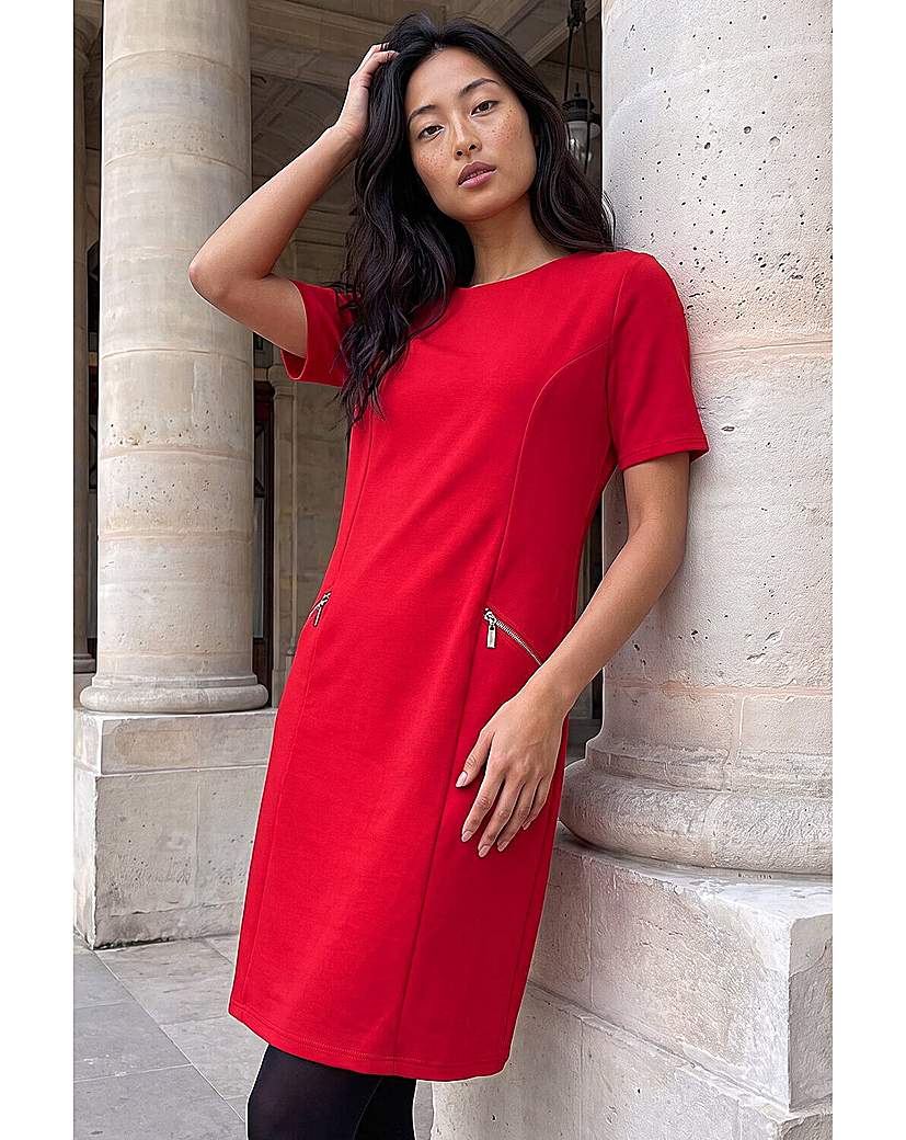 Roman Petite Zip Detail Shift Dress