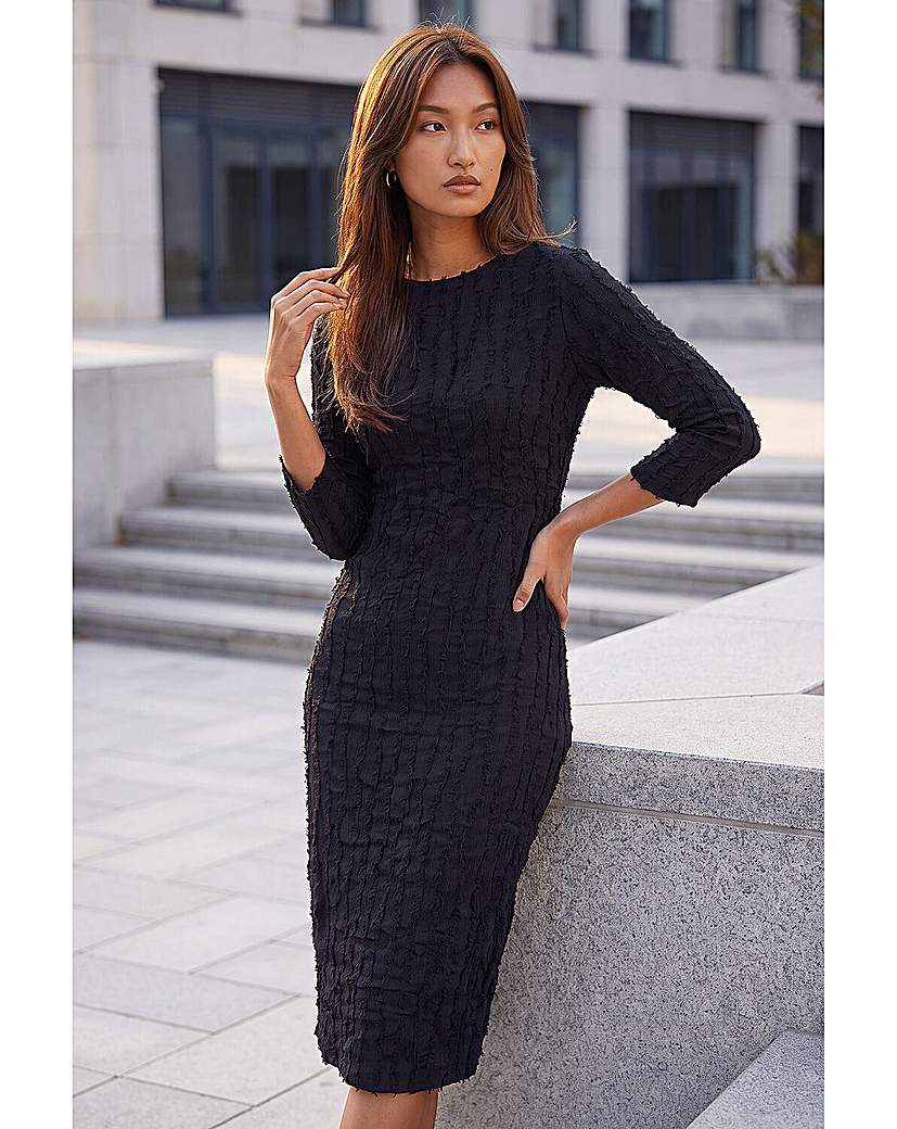 Roman Textured Midi Dress