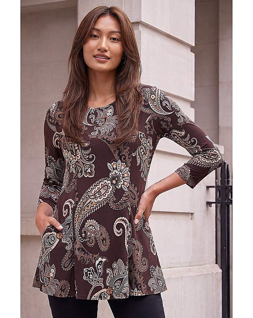 Roman Paisley Pocket Tunic Top