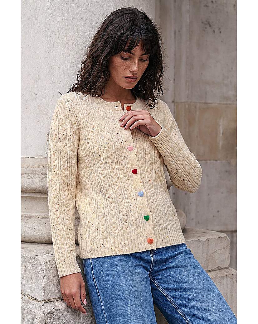 Roman Speckled Heart Cardigan