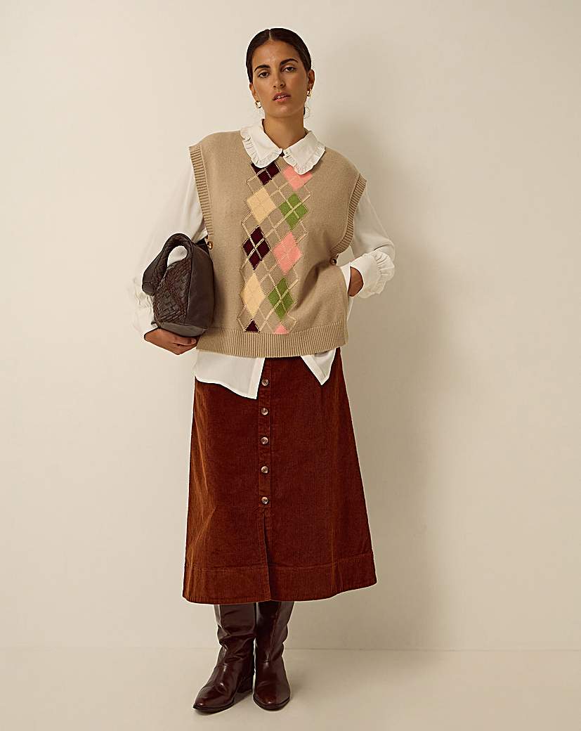 Monsoon Nicky Corduroy Midi Skirt