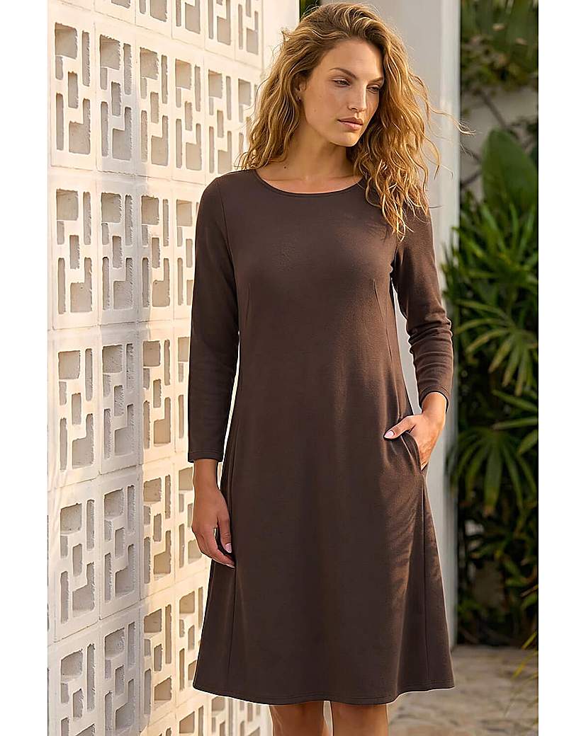 Roman A-Line Pocket Detail Swing Dress