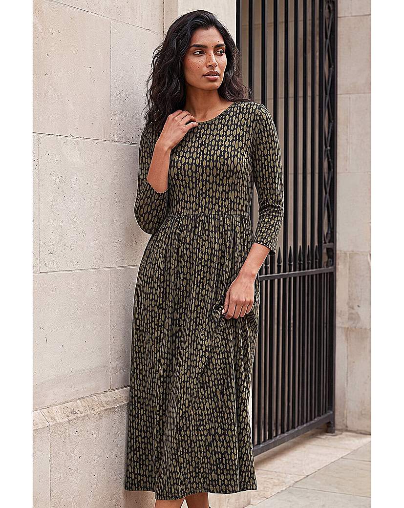 Roman Geometric Stretch Midi Dress