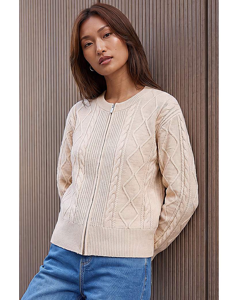 Roman Knitted Cable Bomber