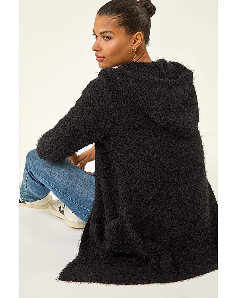 Roman Fluffy Hooded Cardigan