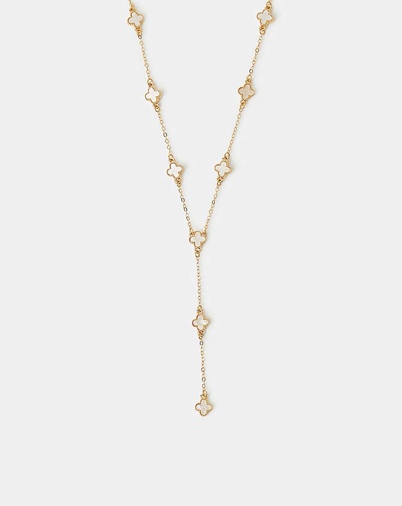 Accessorize Clover Lariat Necklace