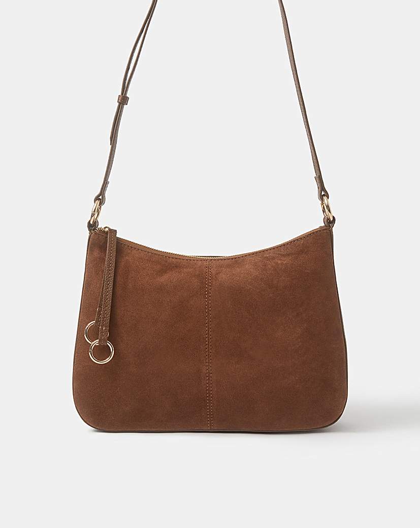 Accessorize Curved Suede Crossbody Bag
