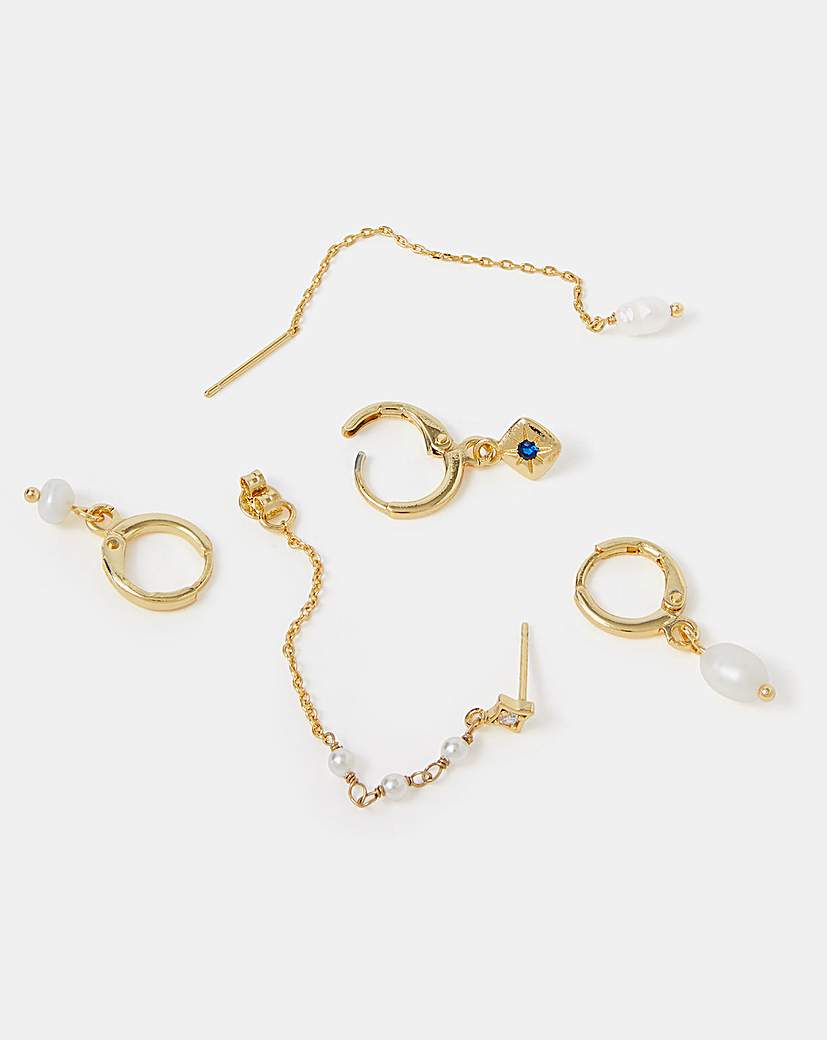 Accessorize 5pk Gold MOP Earrings