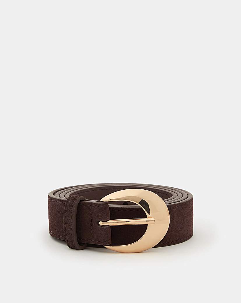 Accessorize Oval Buckle Suede Belt