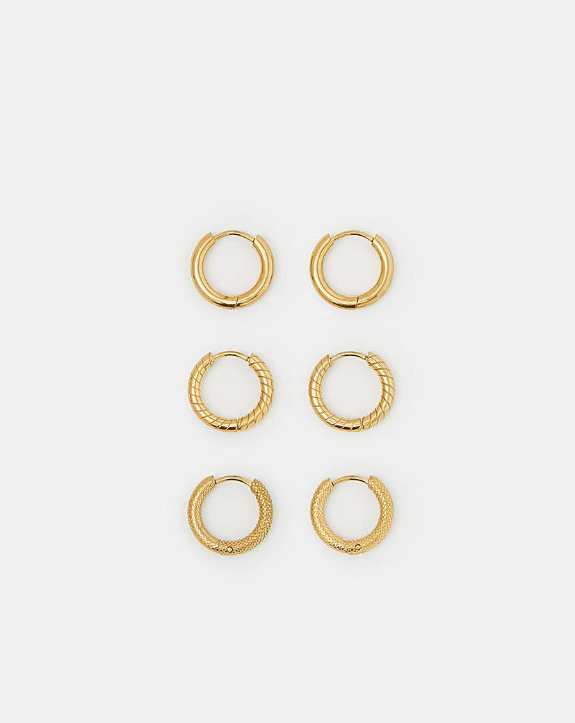 Accessorize 3pk Steel Hoop Earrings