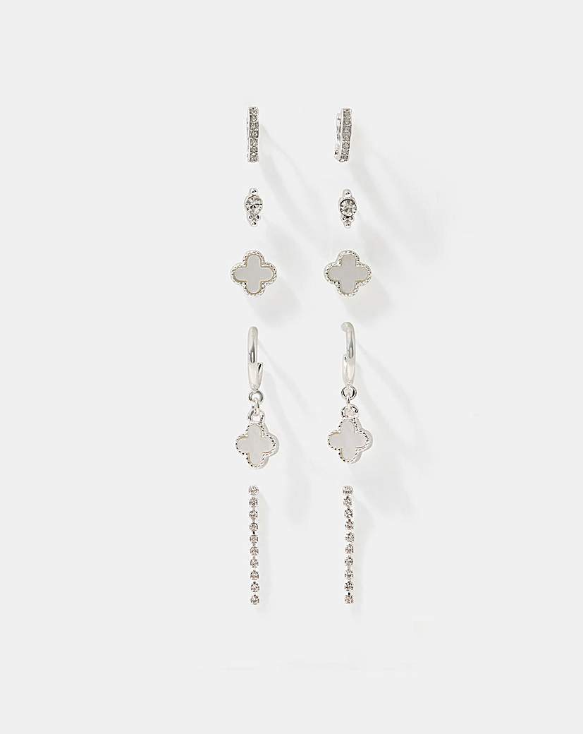 Accessorize 5pk Pearl Clover Earrings