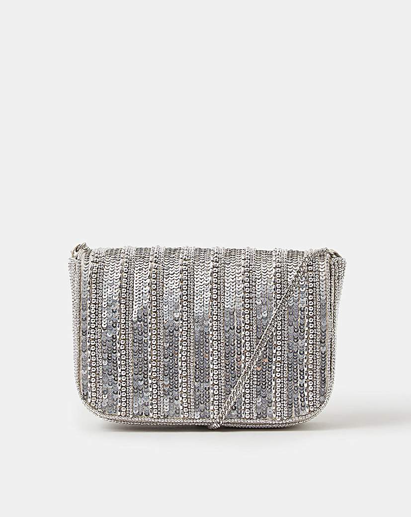 Accessorize Beaded Fold-Over Clutch Bag
