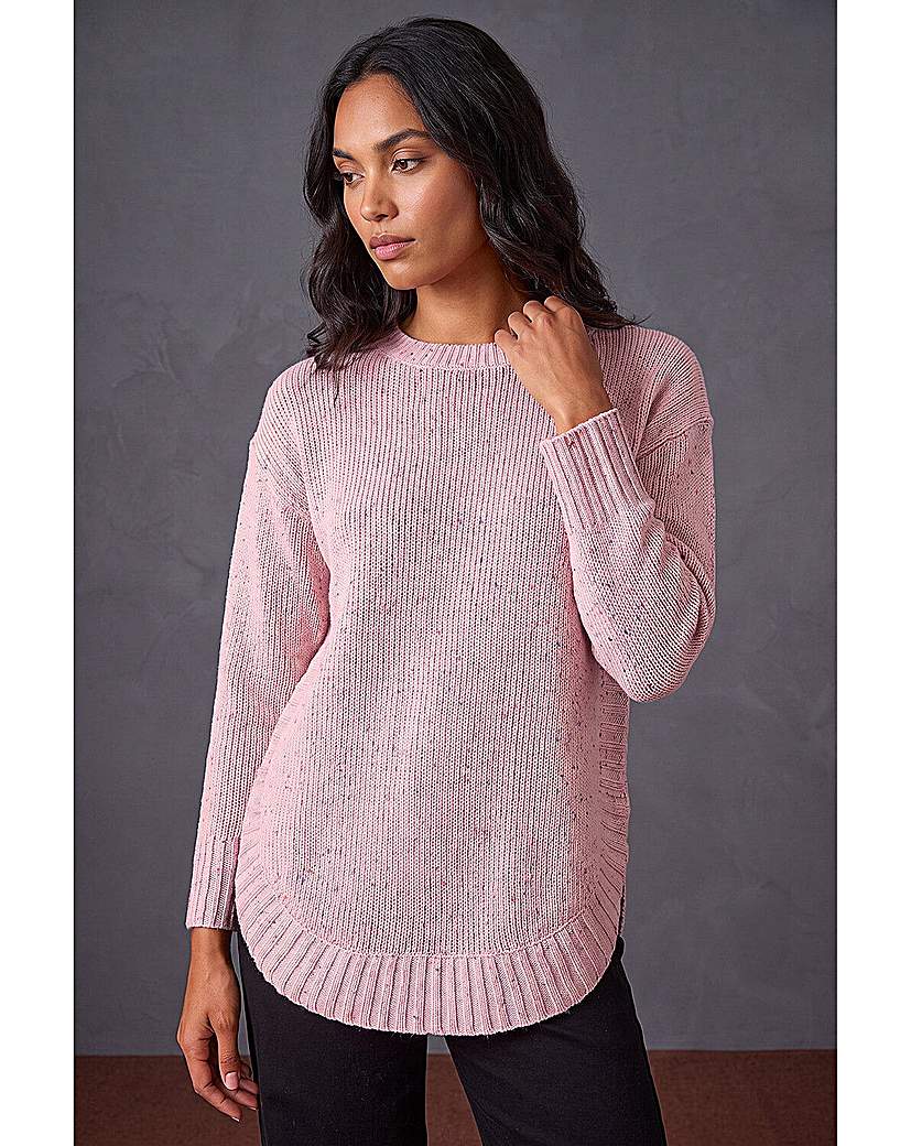 Roman Roman Nep Fabric Curved Hem Jumper