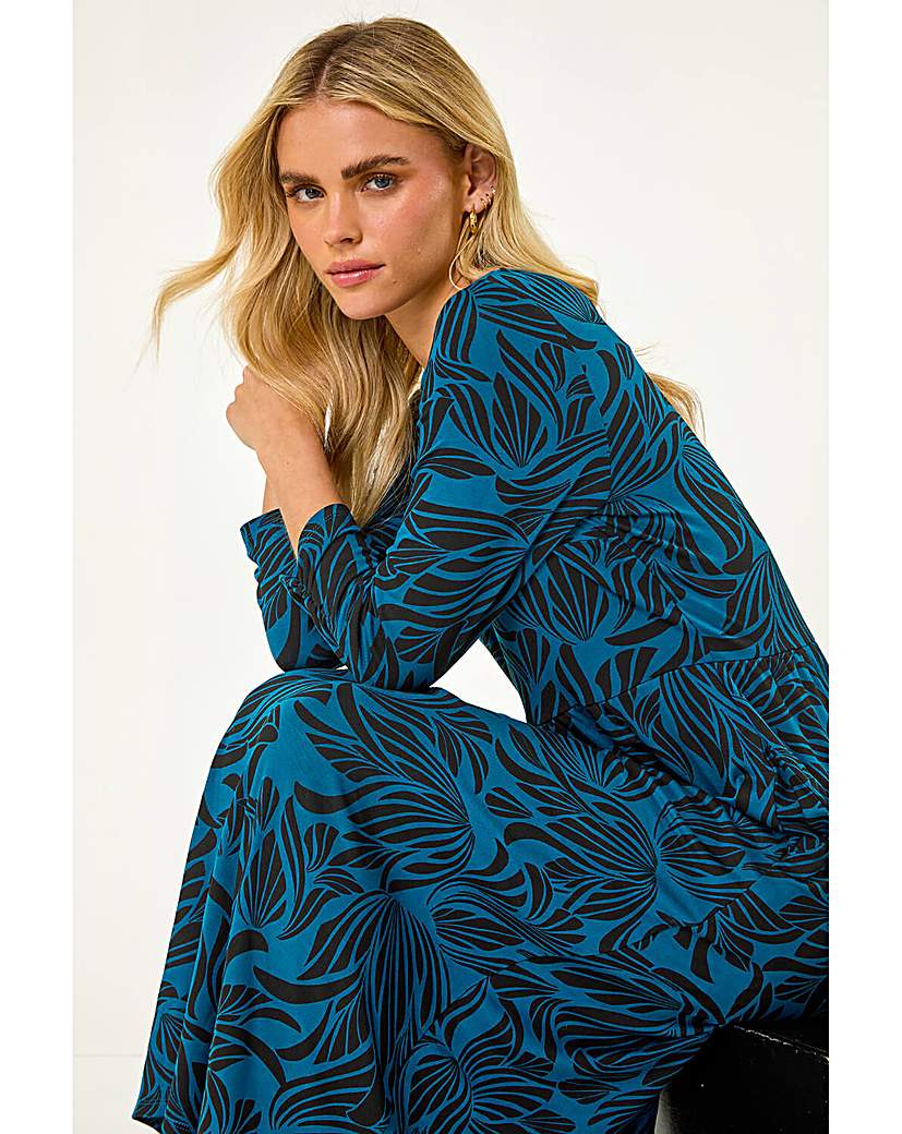 Roman Petite Swirl Stretch Midi Dress