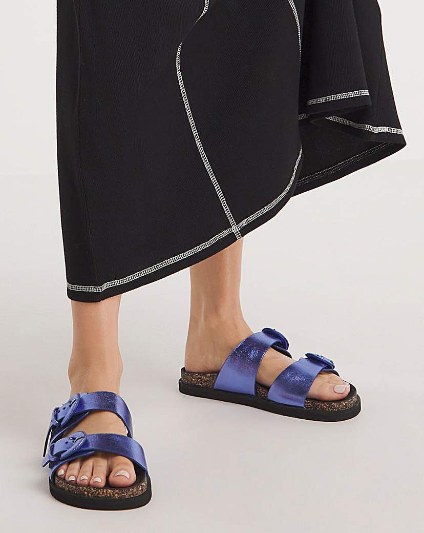 Alisha Double Buckle Footbed Sandal Wide