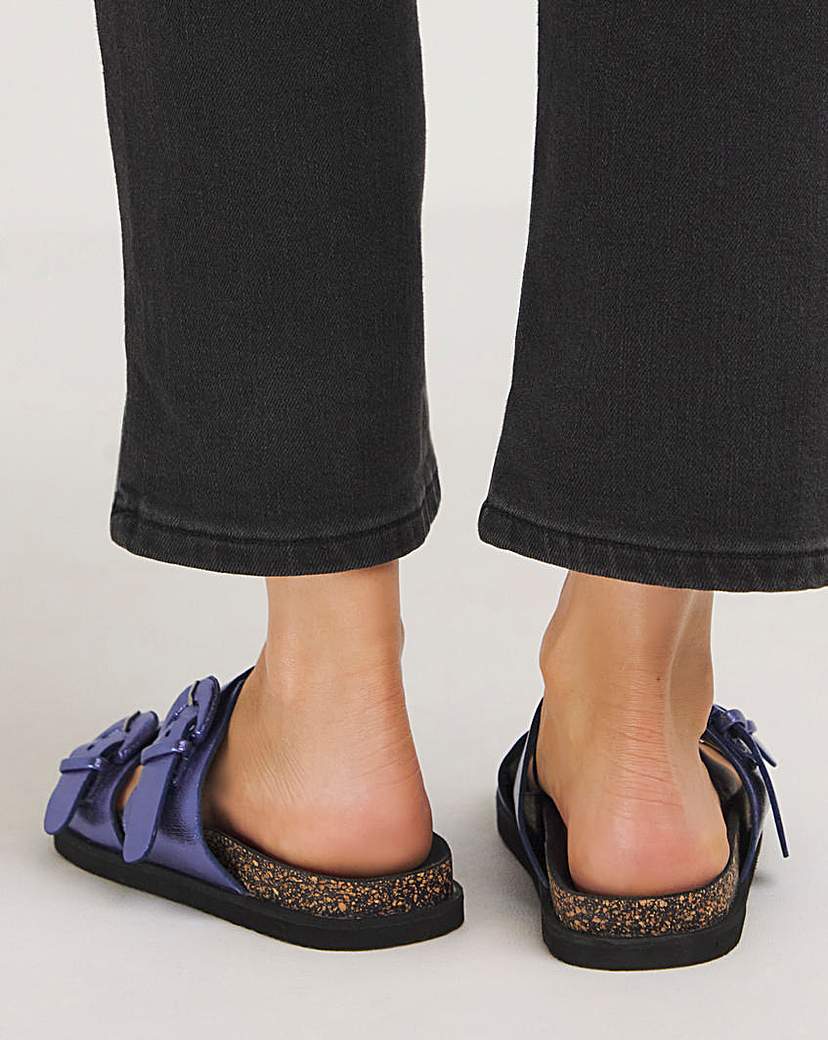 Alisha Double Buckle Footbed Sandal Wide