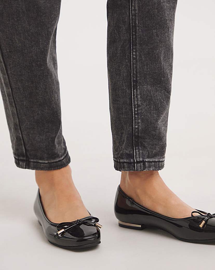 Square Toe Ballerina Shoes Wide Fit
