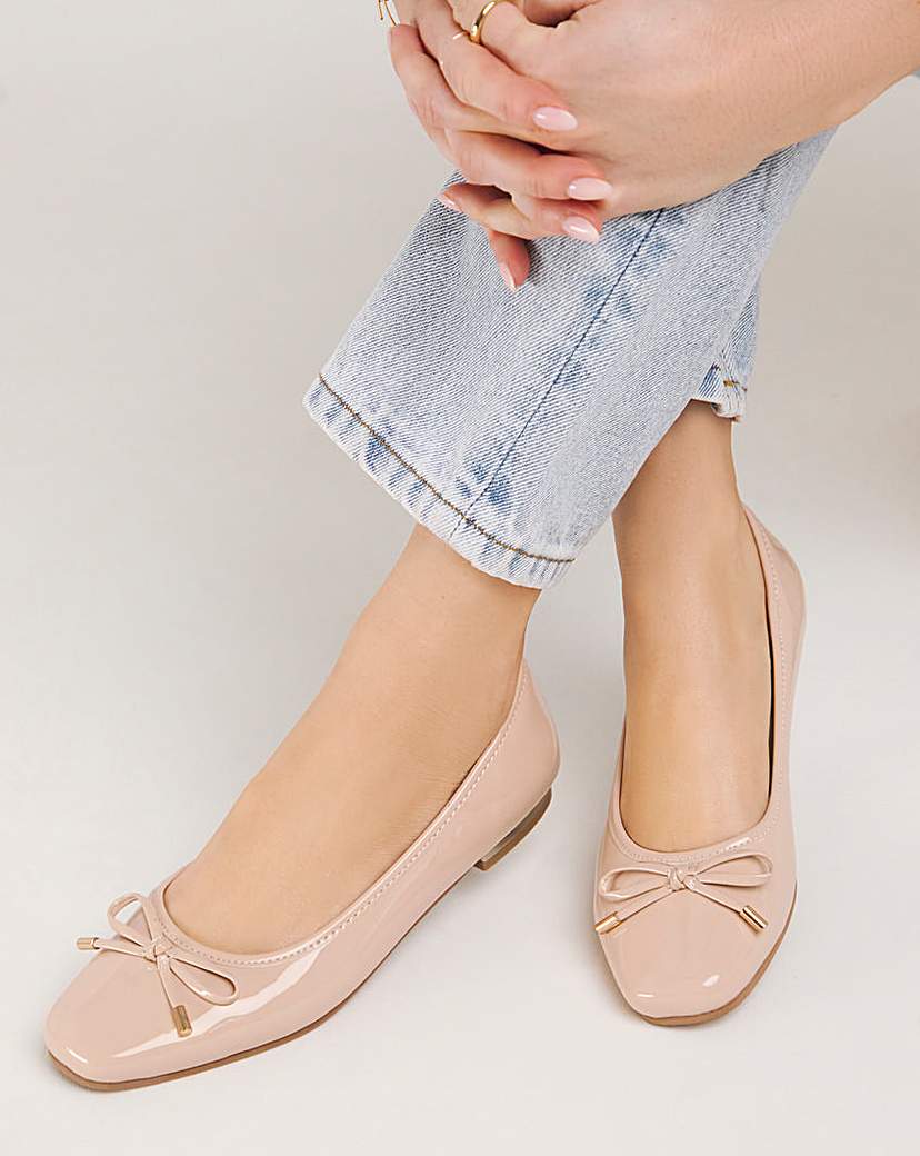 Square Toe Ballerina Shoes Wide Fit