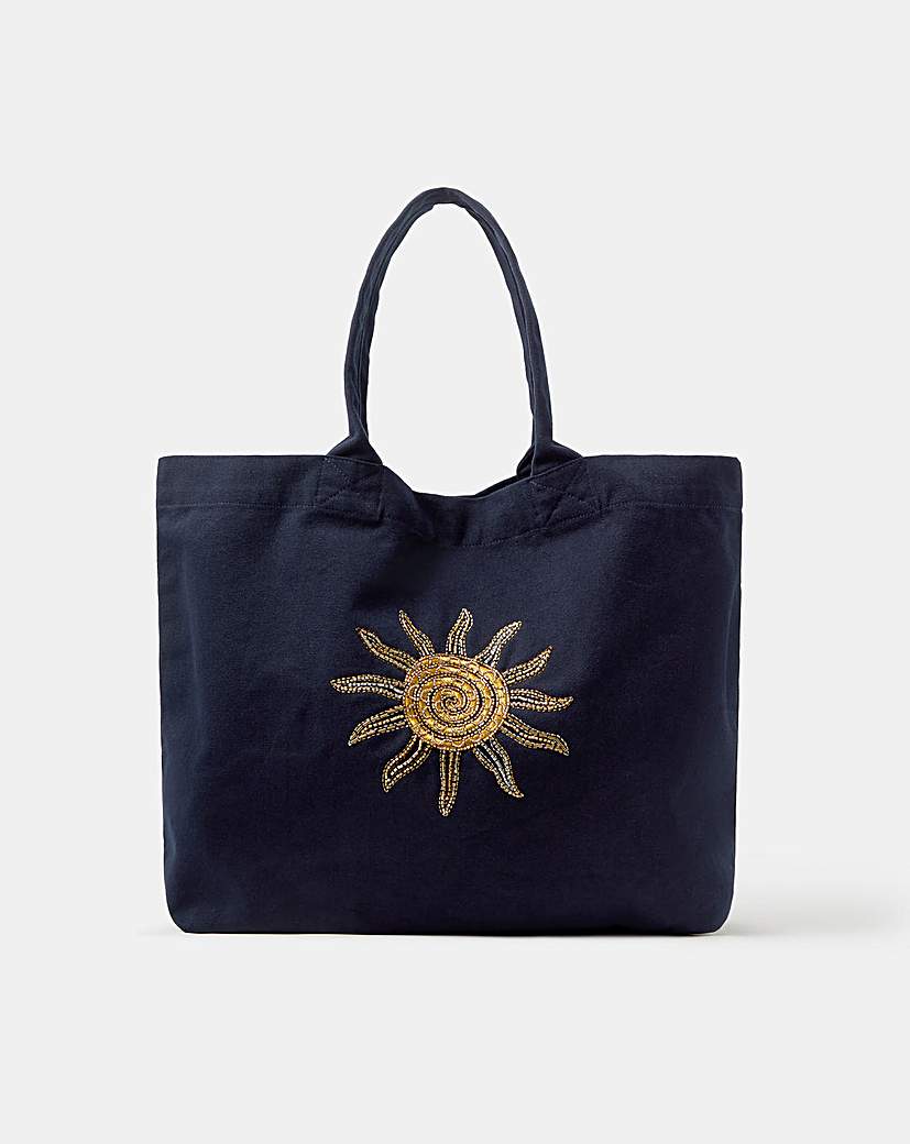 Accessorize Women's Navy Sun Embellished Shopper Bag