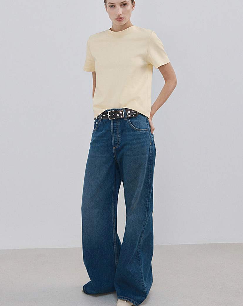 Mango Cream Short Sleeved Cotton T-Shirt - Medium