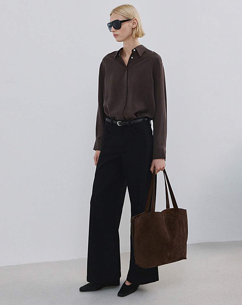 Mango Mid Rise Wide Leg Jean