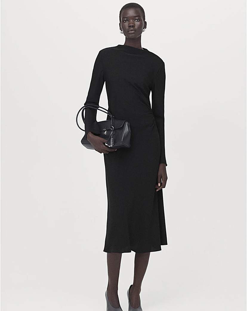 Mango Ruched Midi Dress