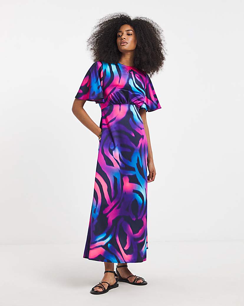 Twisted Wunder Women's Multi Maxi Satin Dress Size 10