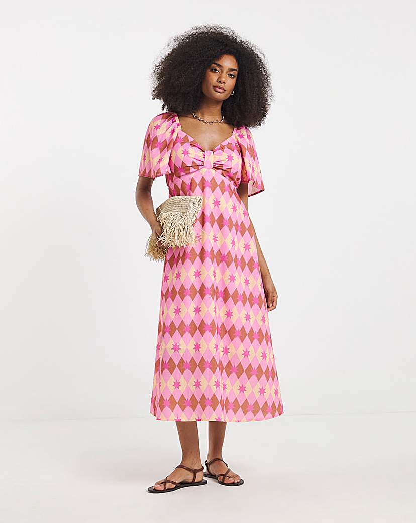 美品l’or Random Shirring Dress Twisted Wunder Linen Midaxi Dress | JD Williams