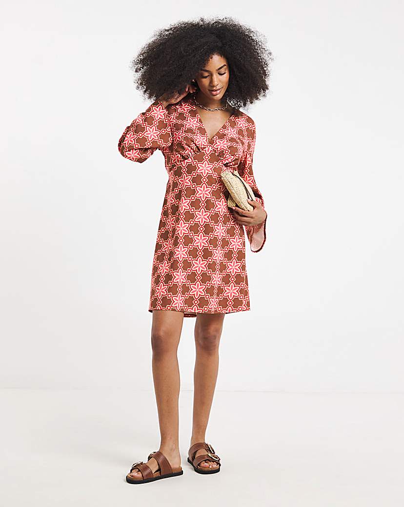 Twisted Wunder Women's Brown,Pink Mini Crepe Dress Size 18