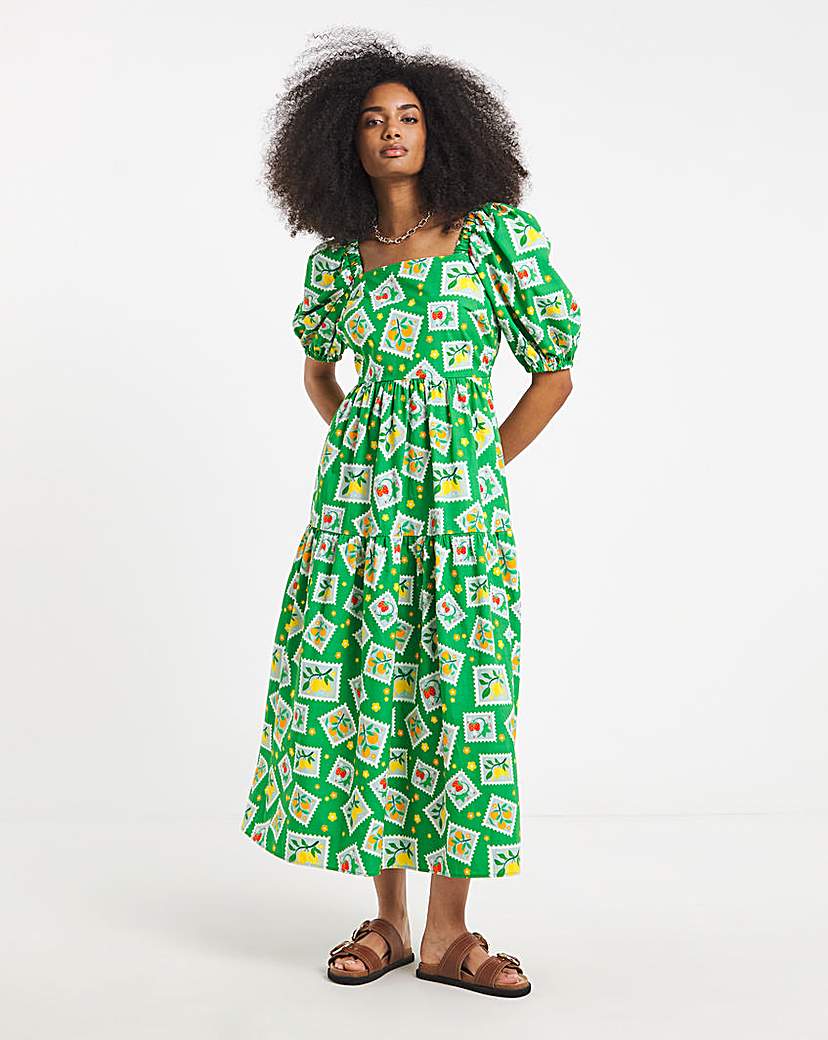 Twisted Wunder Cotton Postcard Dress
