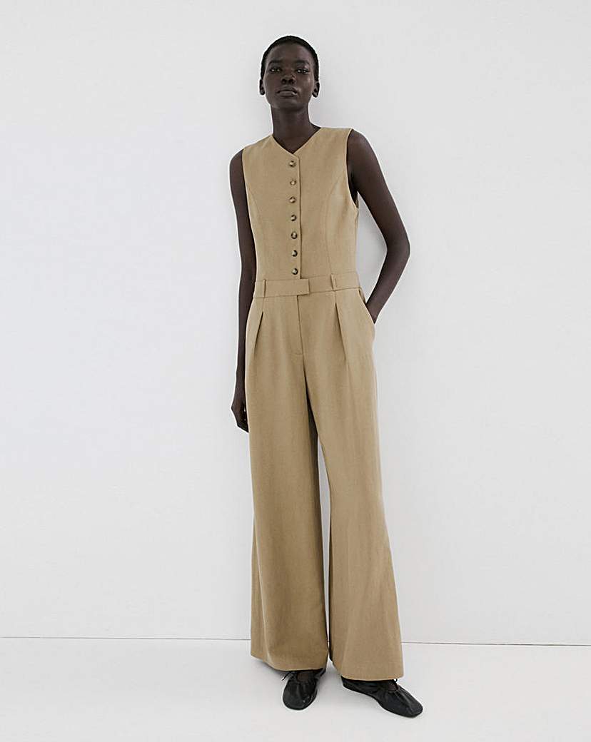 Mango Natural Lyocell Combined Jumpsuit - Medium