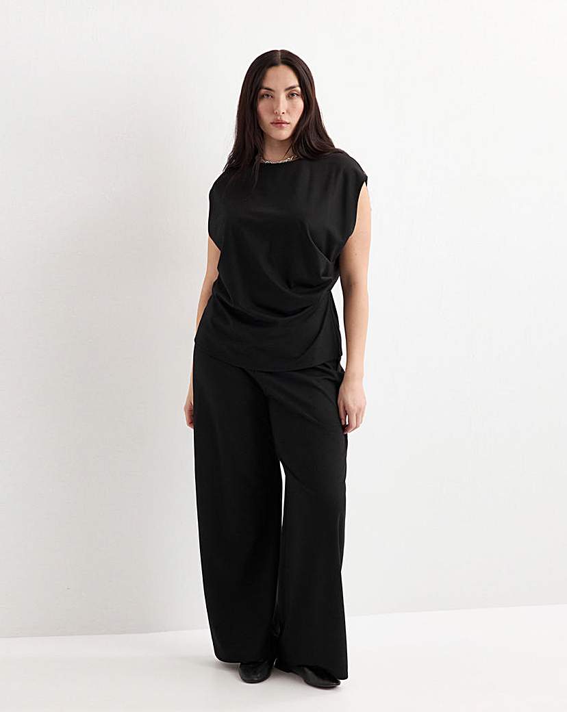 Mango Women's Black Candelo Straight-Fit Trousers With Extra Large