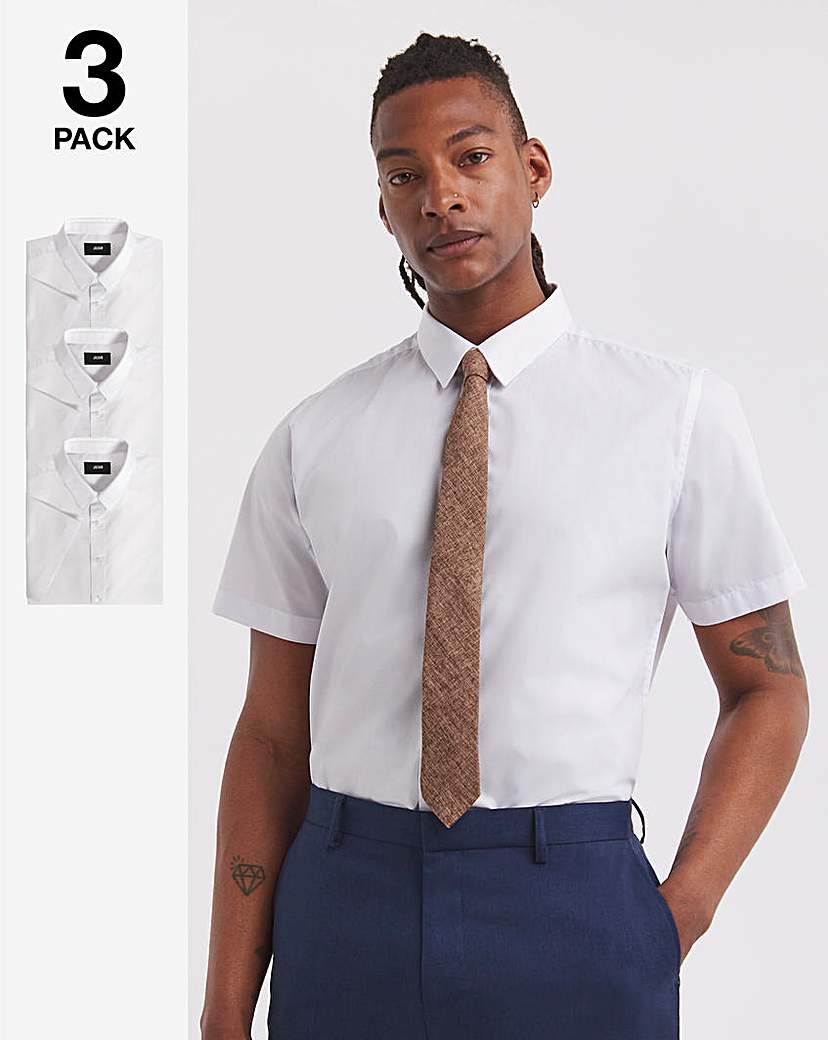 3 Pack Short Sleeved Formal Shirt Long