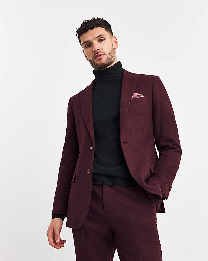 Wool Blend Regular Fit Suit Jacket