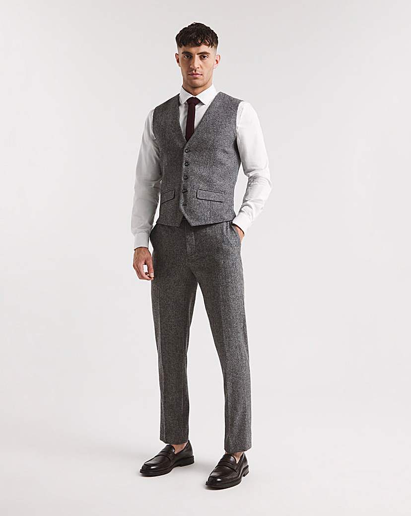 Men's Charcoal Donegal Tweed Waistcoat